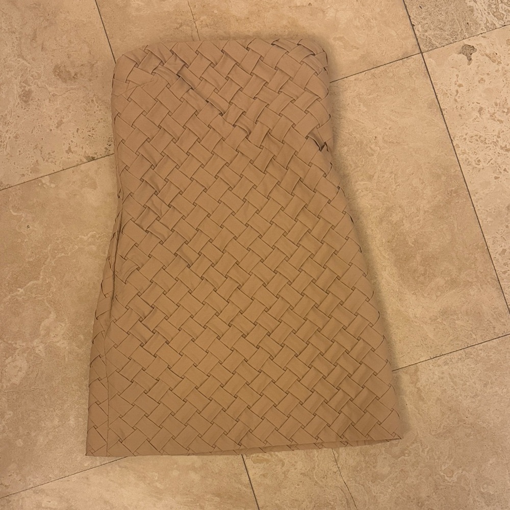 Alexis Strapless Woven Tan Dress